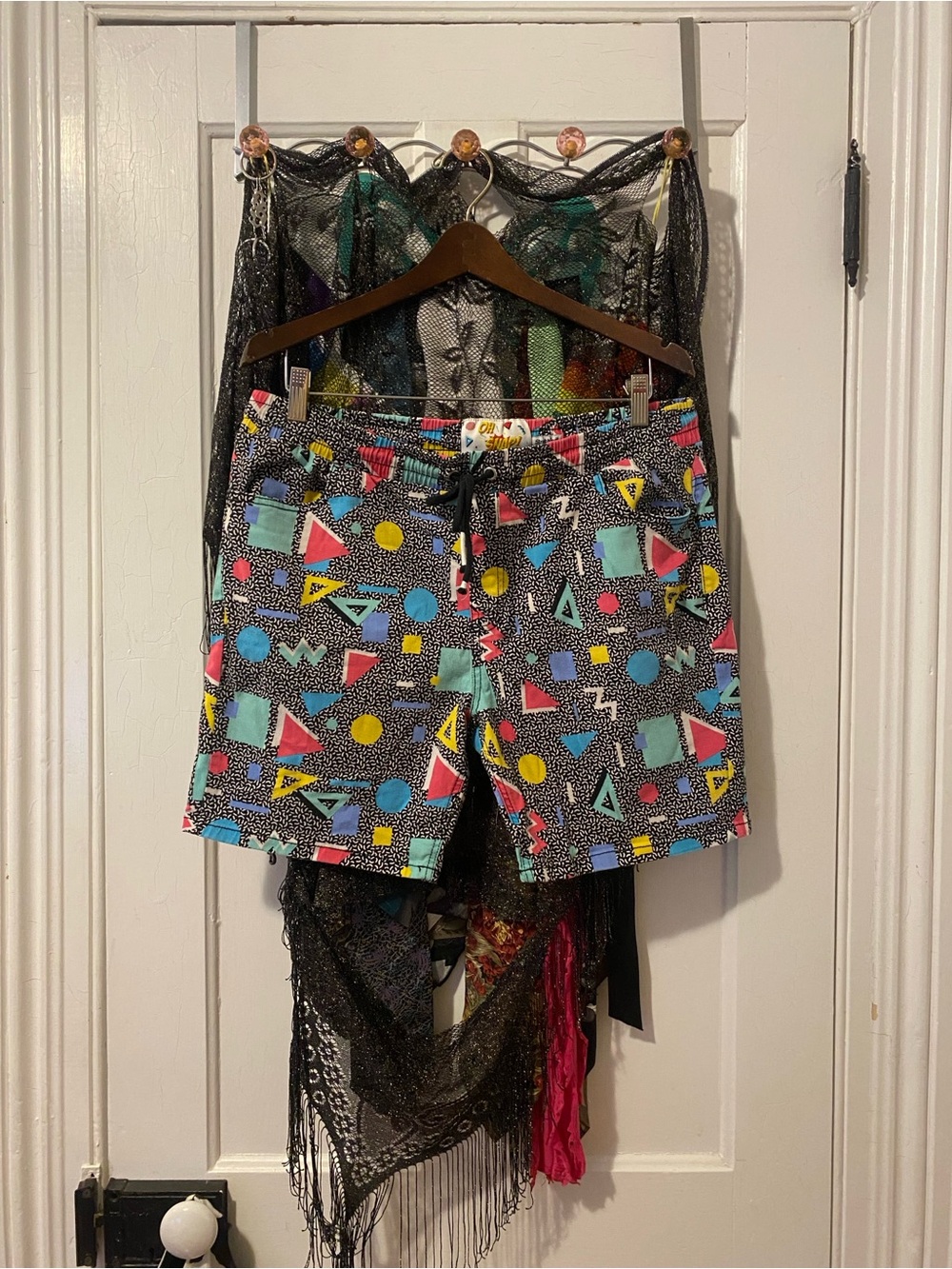 retro inspired graphic shorts